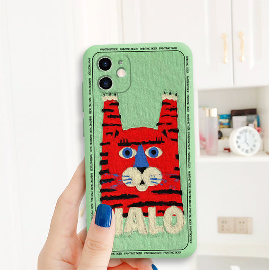 Funda de Silicona Líquida para Pareja - Diseño Hello Tiger Personalizado - Image 2