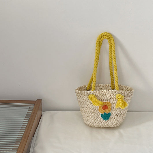 Bolsa Mensajera Infantil Tejida a Mano en Fibra Natural - Image 7