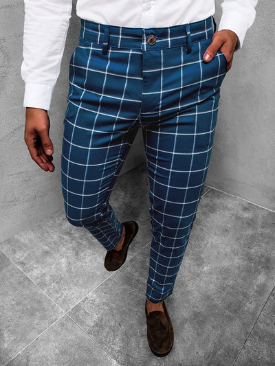Pantalones Casuales de Cuadros para Hombre - Cintura Media Elástica - Image 11