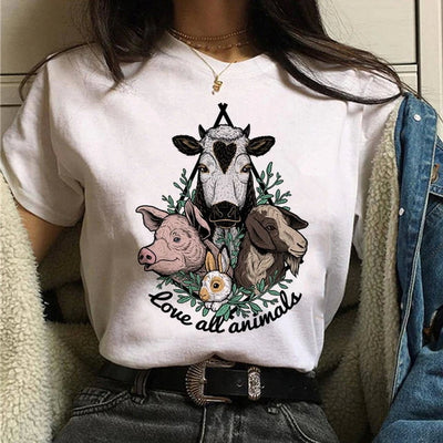 Playera Unisex con Estampado Cute de Cerdito Vegetariano - Image 3