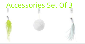 Automatic lifting cat toy with a yellow ball and white clamp, featuring interchangeable feather and pom-pom attachments. - Image 10