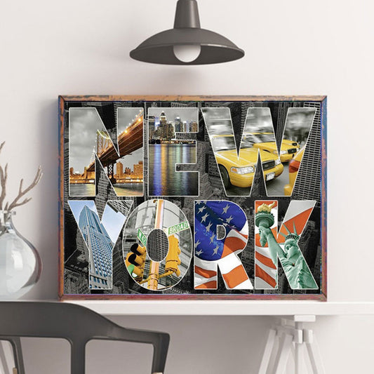 Cuadro de Diamantes Paisaje de Nueva York - Pintura Relajante