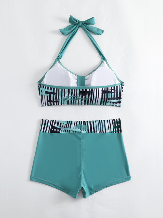 Bikini Reductor Estampado con Halter Ajustable para Mujer - Image 10