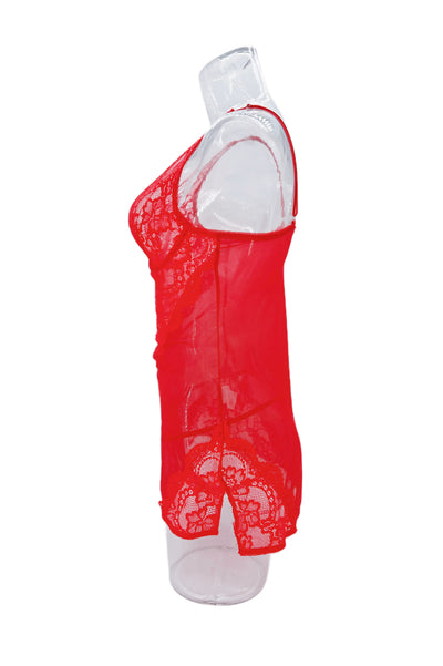 Pijama Sensual de Tul Transparente con Encaje y Recortes para Mujer - Image 21
