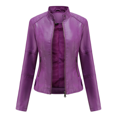 Chaqueta de Cuero para Mujer con Cierre de Cremallera - Diseño Clásico Elegante - Image 11