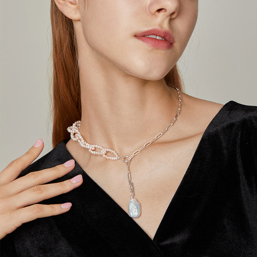Collar Colgante de Perla Barroca Agua Dulce en Plata 925 - Image 9