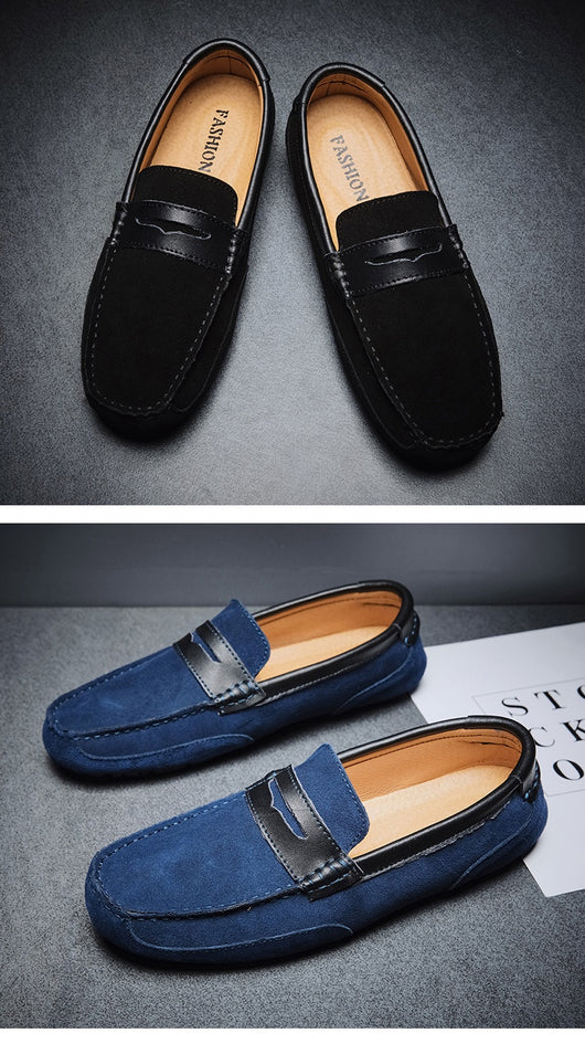 Mocasín de Cuero con Detalles en Contraste - Zapatos Versátiles para Hombre - Image 24