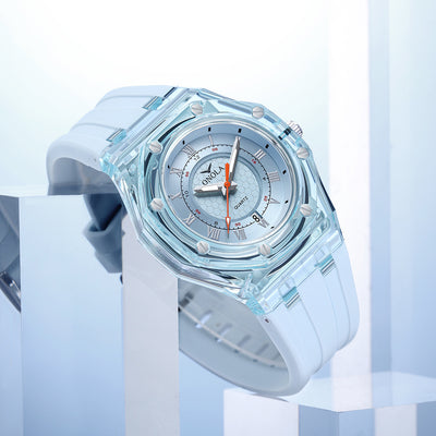 Reloj de Cuarzo con Correa de Silicona Transparente Resistente al Agua - Image 3