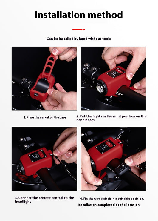Luz Frontal con Claxon de Alta Potencia para Bicicleta - Recargable USB y Resistente al Agua - Image 14