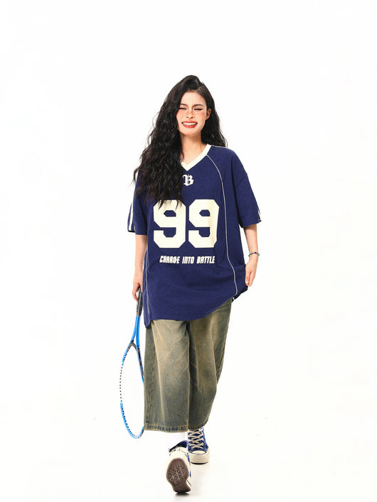 Playera Deportiva Retro Cuello V Manga Corta - Image 10