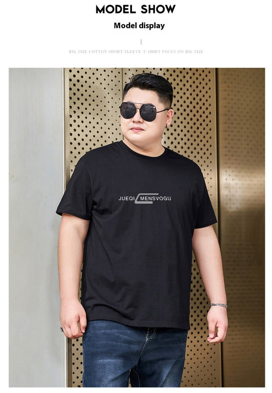 Camiseta de Algodón para Hombre Talla Grande - Cuello Redondo Manga Corta - Image 18