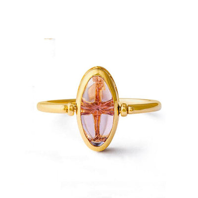 Anillo Reversible de Amatista Natural con Tallado Hueco Clásico - Image 5