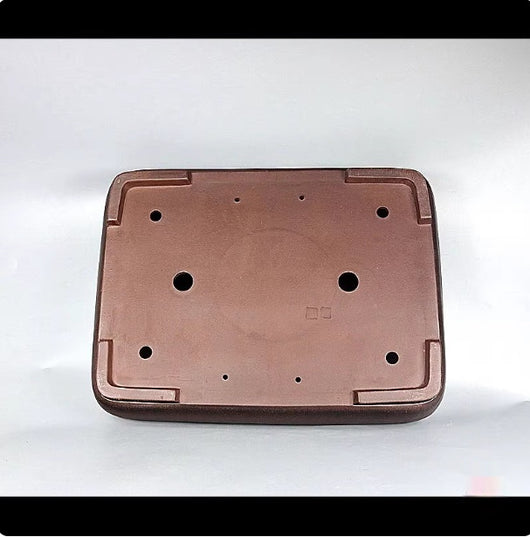 Maceta Artesanal Rectangular de Barro Púrpura Antiguo - Image 4