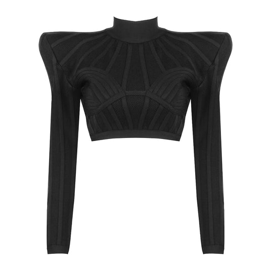 Blusa Jacquard Manga Larga con Cintura Ajustada - Image 6