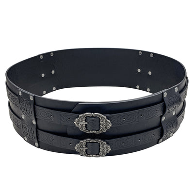 Cinturón Ancho Vikingo Nórdico Retro con Relieve Grabado para Hombre - Image 2