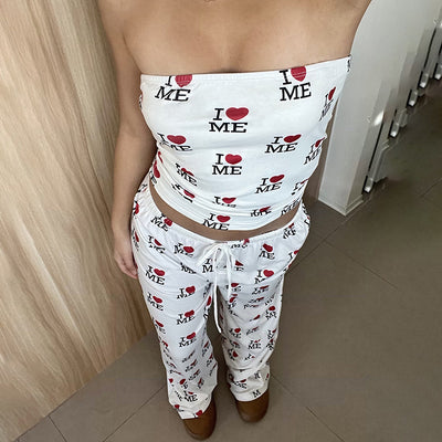 Pantalones Casuales Holgados con Estampado de Letras - Image 23