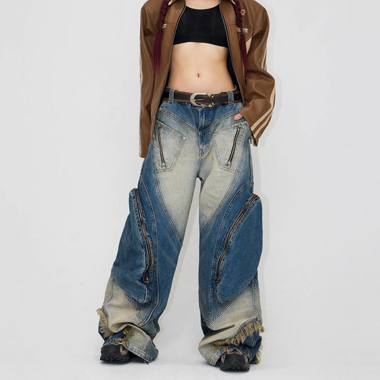 Jeans de Trabajo Pesado con Bolsillos Estructurados y Teñido Artesanal