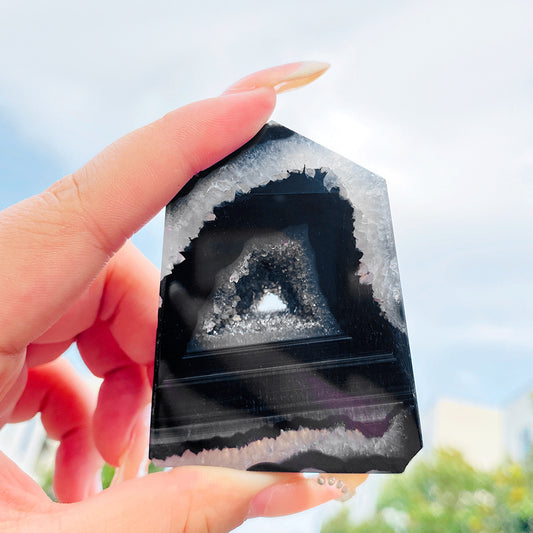 Pilar de Cristal Ónix Negro Natural Shi Ying - Image 2