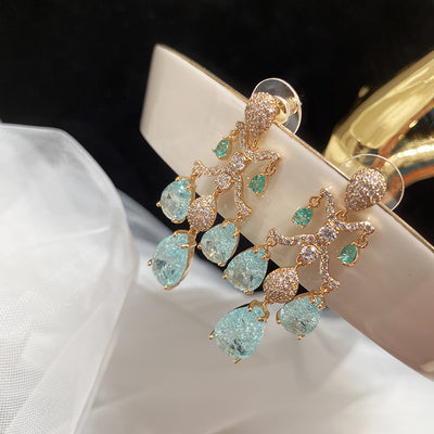 Aretes de Diamante y Circón en Forma de Gota para Mujer - Image 6