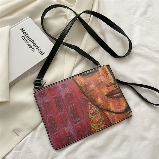 Bolso Clutch Envelope con Diseño Graffiti y Correa Diagonal - Image 9