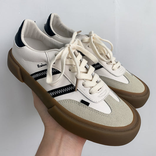 Tenis de Cuero Retro Blanco para Parejas - Estilo Vintage Moderno - Image 7