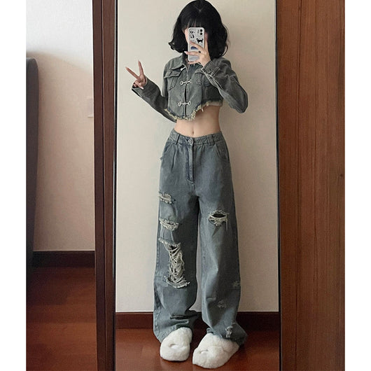 Pantalones Denim Retro Chica Spice con Diseño Vintage Americano - Image 9