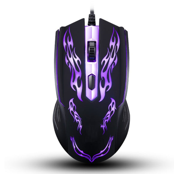 Ratón Gaming USB con Luz Respirable Multicolor para Oficina y Competencia