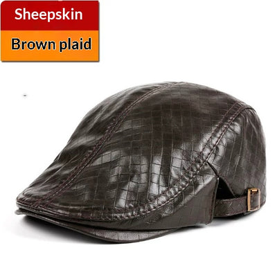 Gorra de Cuero Estilo Coreano Delgada para Otoño e Invierno - Caballeros Maduros - Image 9