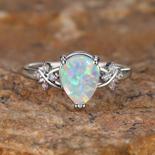 Anillo de Flores con Circonia Cúbica Incrustada - Diseño Vintage Elegante Ajustable