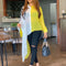 Blusa Asimétrica XL Color Block Amarilla de Manga Larga
