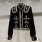 Chaqueta de Terciopelo Trenzada con Botones de Diamante para Mujer