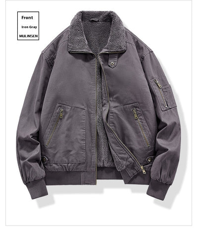 Chaqueta de Algodón Lavado con Forro Polar para Hombre - Resistente al Viento - Image 19