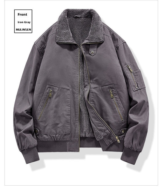 Chaqueta de Algodón Lavado con Forro Polar para Hombre - Resistente al Viento - Image 19