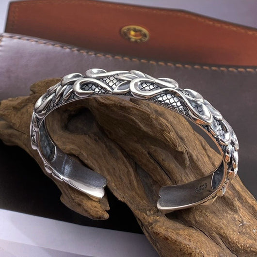 Pulsera de Plata Esterlina S925 Estilo Retro para Hombre con Acabado Envejecido - Image 3