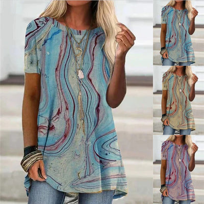 Playera Estampado Graffiti para Mujer - Cuello Redondo Manga Corta