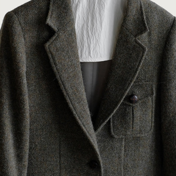 Abrigo de Lana Vintage Tweed para Otoño e Invierno
