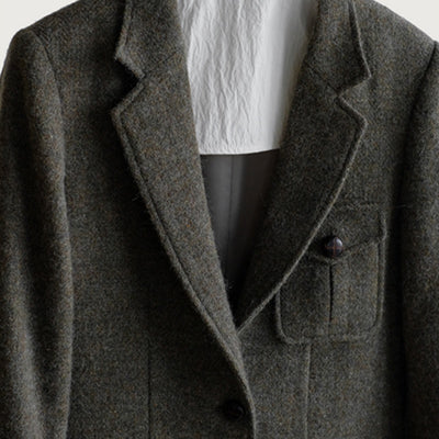 Abrigo de Lana Vintage Tweed para Otoño e Invierno - Image 2