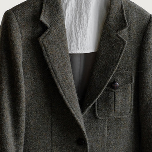 Abrigo de Lana Vintage Tweed para Otoño e Invierno - Image 2