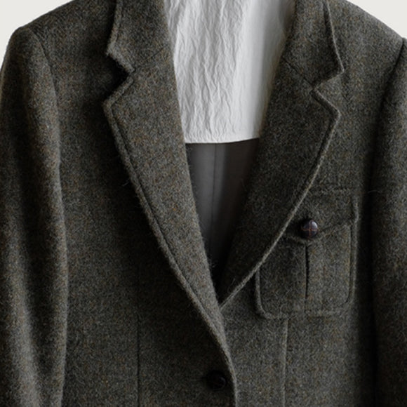 Abrigo de Lana Vintage Tweed para Otoño e Invierno