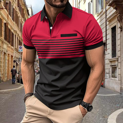 Camisa Casual a Rayas con Bolsillo en el Pecho para Hombre - Image 8