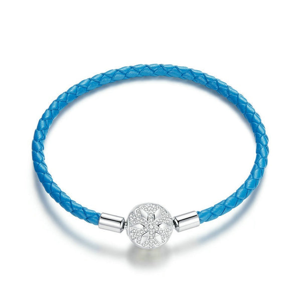 Pulsera de Plata 925 con Cuerda de Cuero Azul Trenzada - Image 5