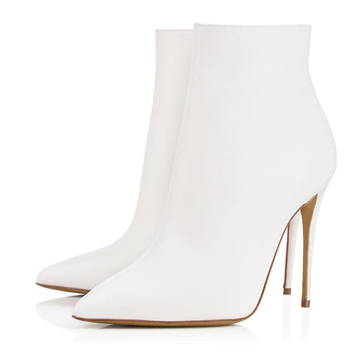 Botines de Tacón Alto Puntiagudo para Mujer - Estilo Europeo Tallas Grandes Negro y Blanco - Image 12