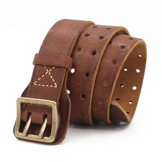 Cinturón de Cuero Genuino Cosido a Mano - Hipoalergénico para Hombre - Image 5