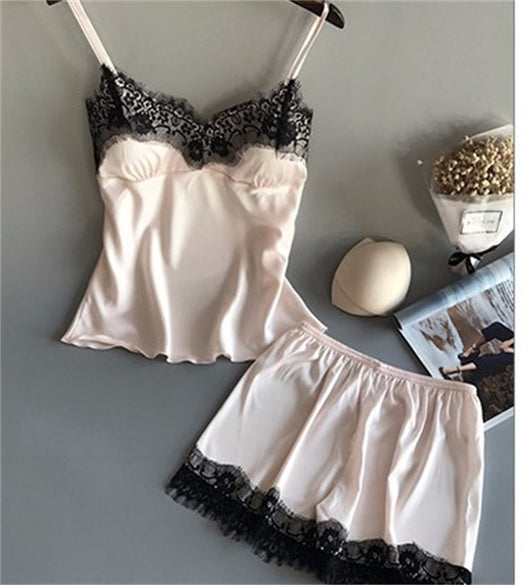 Conjunto de Pijama Seda Cinta Hielo para Mujer - Dos Piezas Loungewear - Image 16