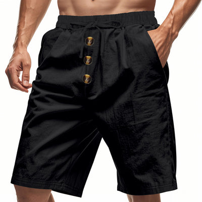 Shorts de Lino Sueltos para Hombre - Estilo Playa Casual Lavado - Image 26