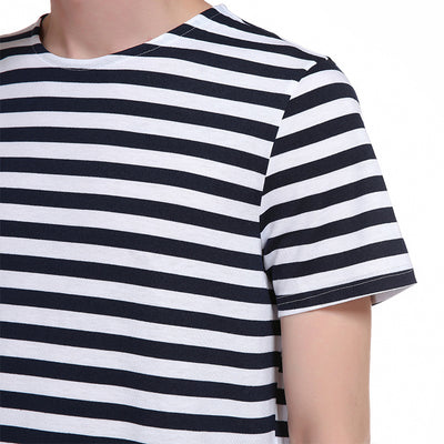 Camiseta Hombre Rayas Manga Corta Cuello Redondo Estilo Urbano - Image 26