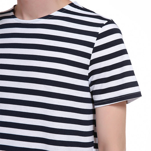 Camiseta Hombre Rayas Manga Corta Cuello Redondo Estilo Urbano - Image 26