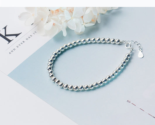 Pulsera de Plata S925 con Bolitas Redondas - Joya Retro Minimalista - Image 9
