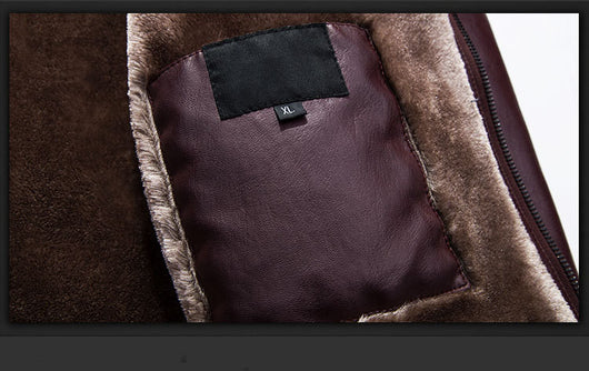 Chaqueta de Cuero PU con Capucha y Forro Polar Grueso para Hombre - Invierno - Image 13