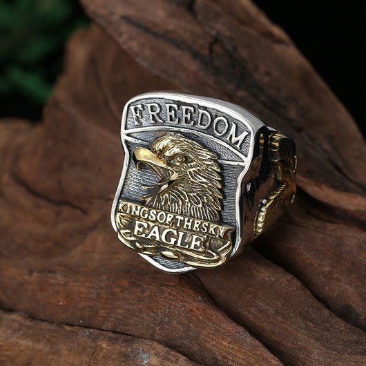 Anillo Águila Retro Punk con Alfabeto Ancho - Image 7